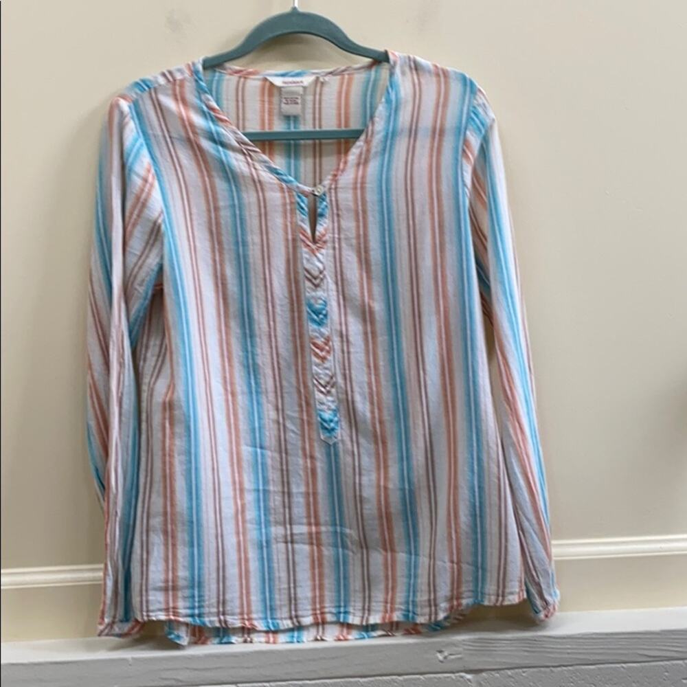 Sundance S cotton striped top